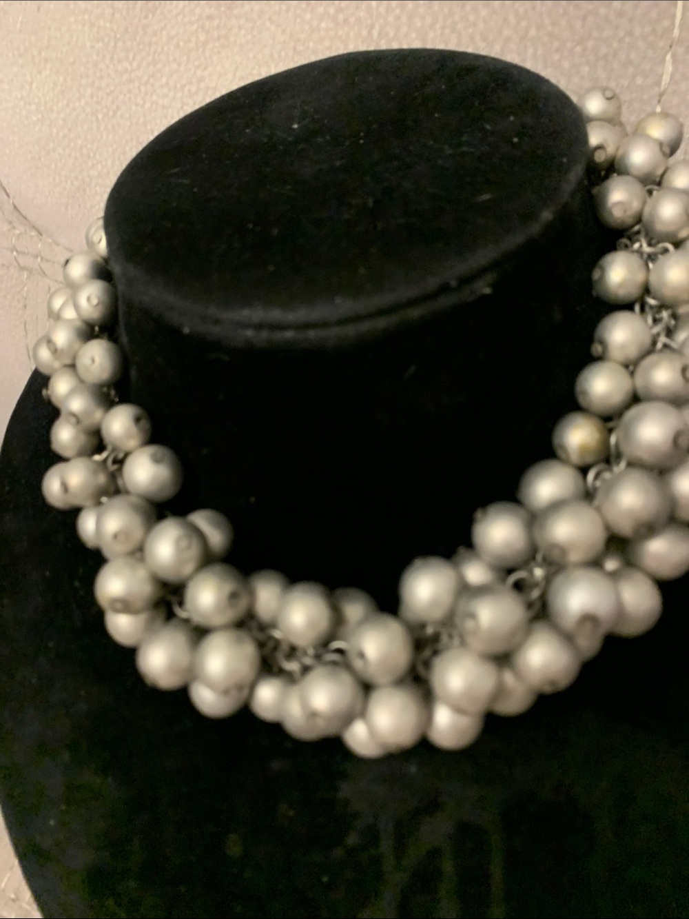Vintage Premier Designs Silver Multi-Strand Cluster Necklace
